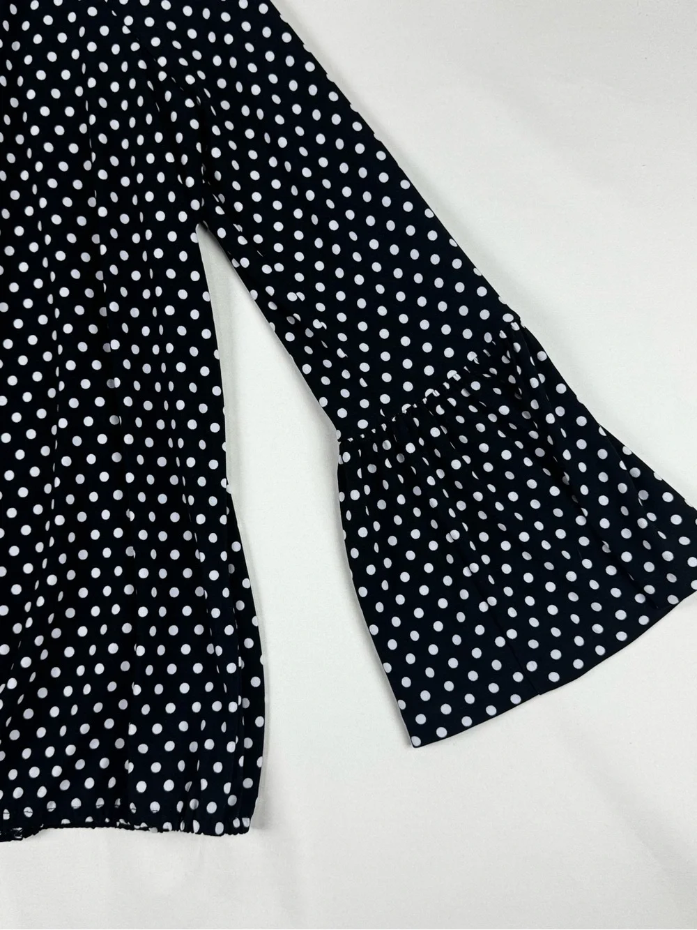 Michael Kors Black White Polka Dot Blouse Size L